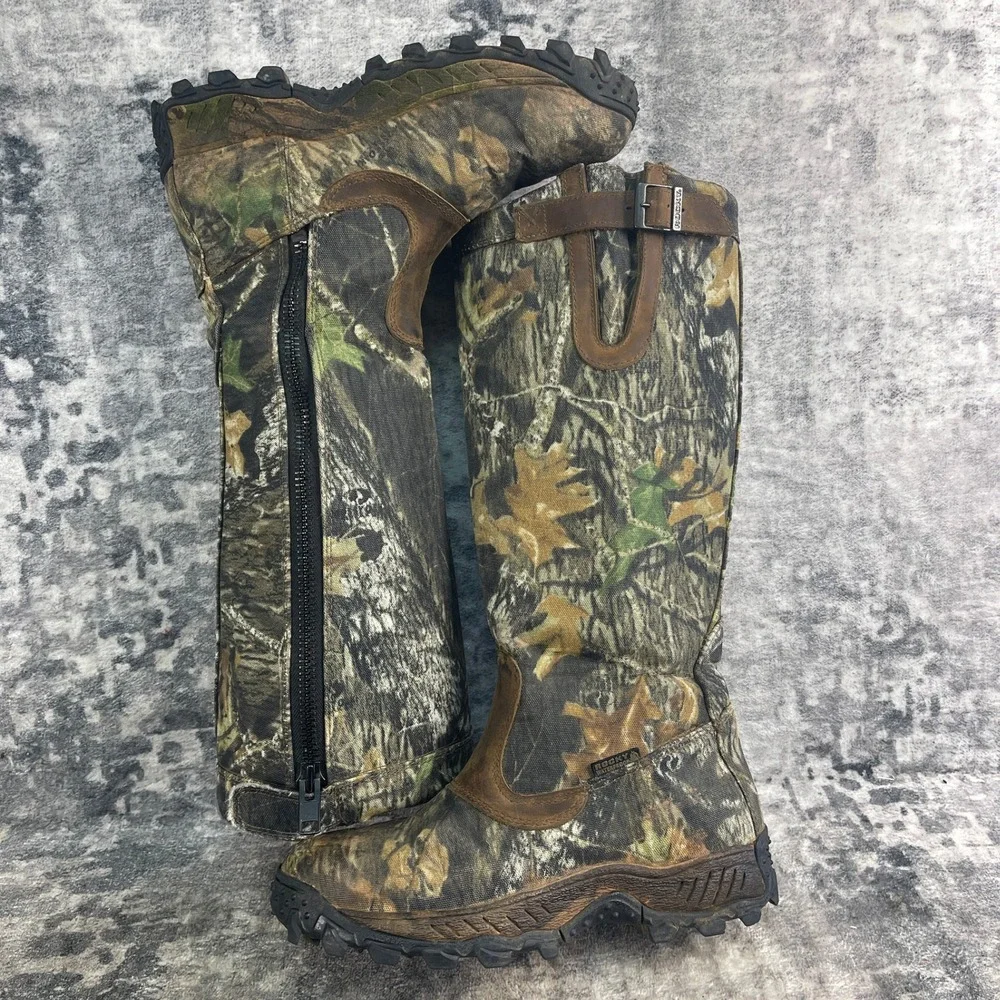 Rocky Mens 9 M Mossy Oak Breakup Country Camo Waterproof Snake Boots